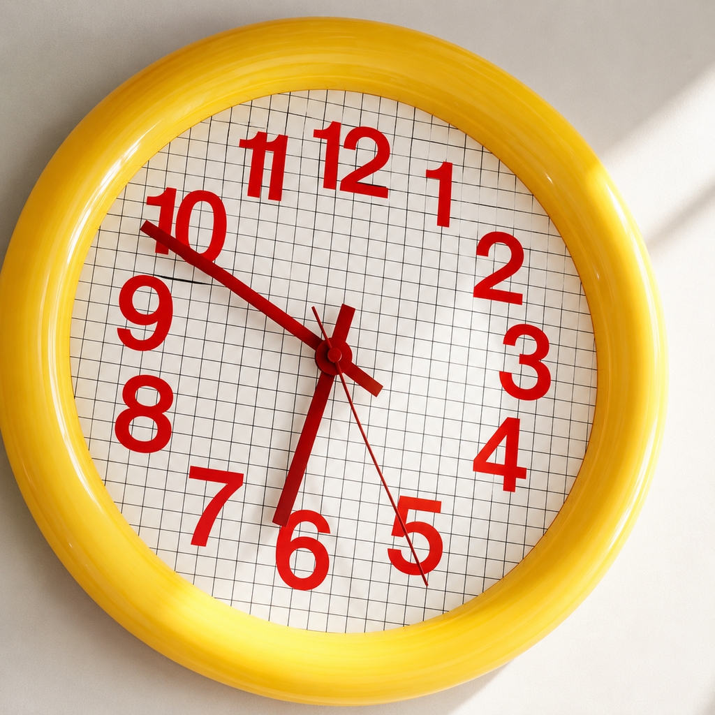 Round Grid Wall Clock