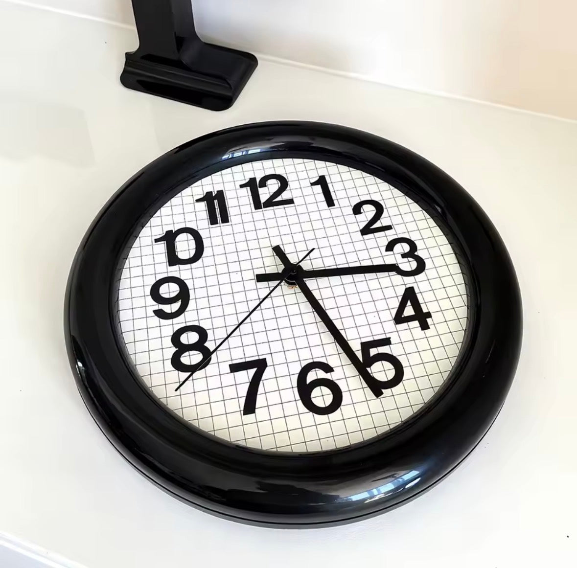 Round Grid Wall Clock