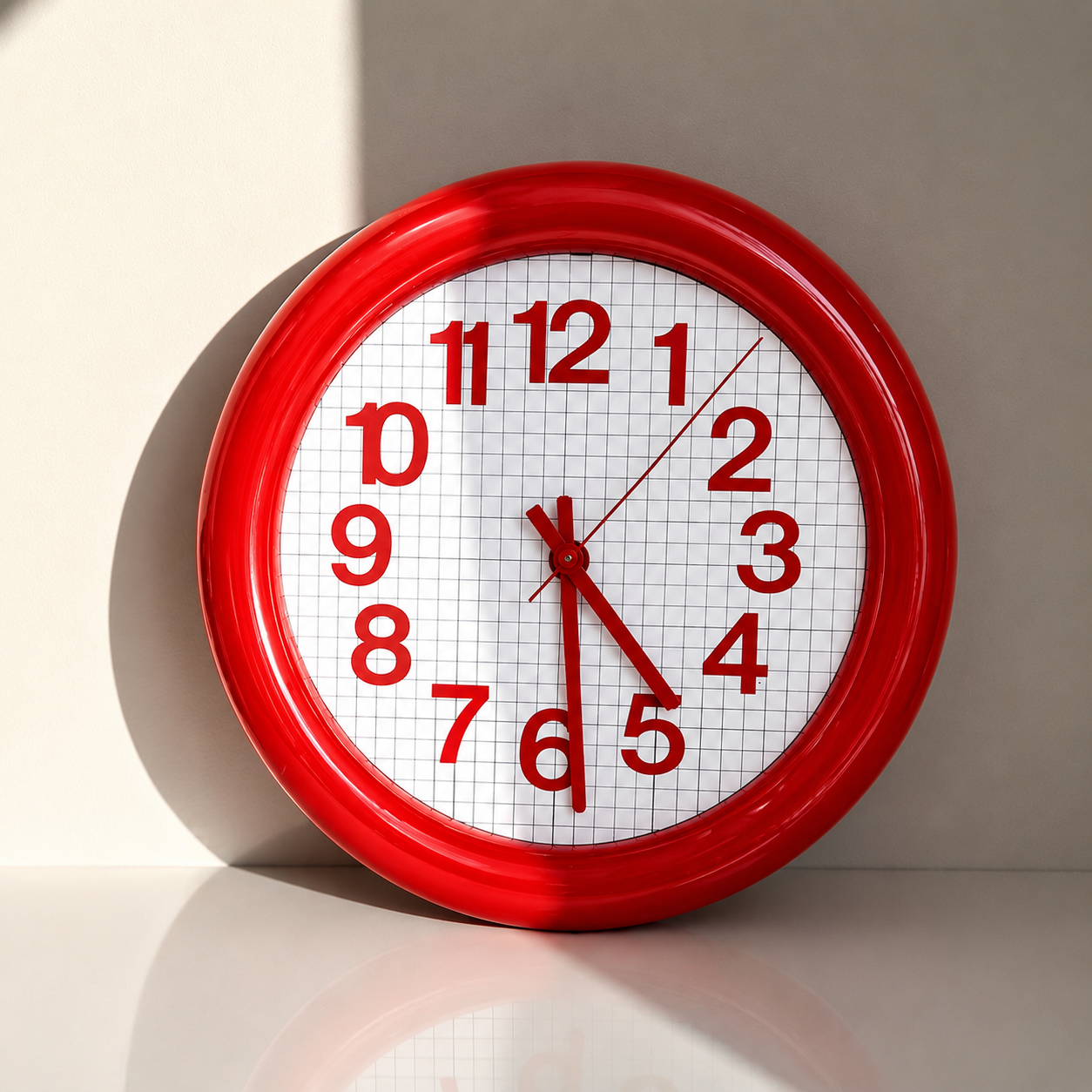 Round Grid Wall Clock