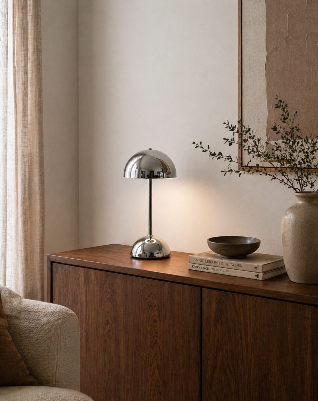 Pia | Rechargeable Chrome Lamp
