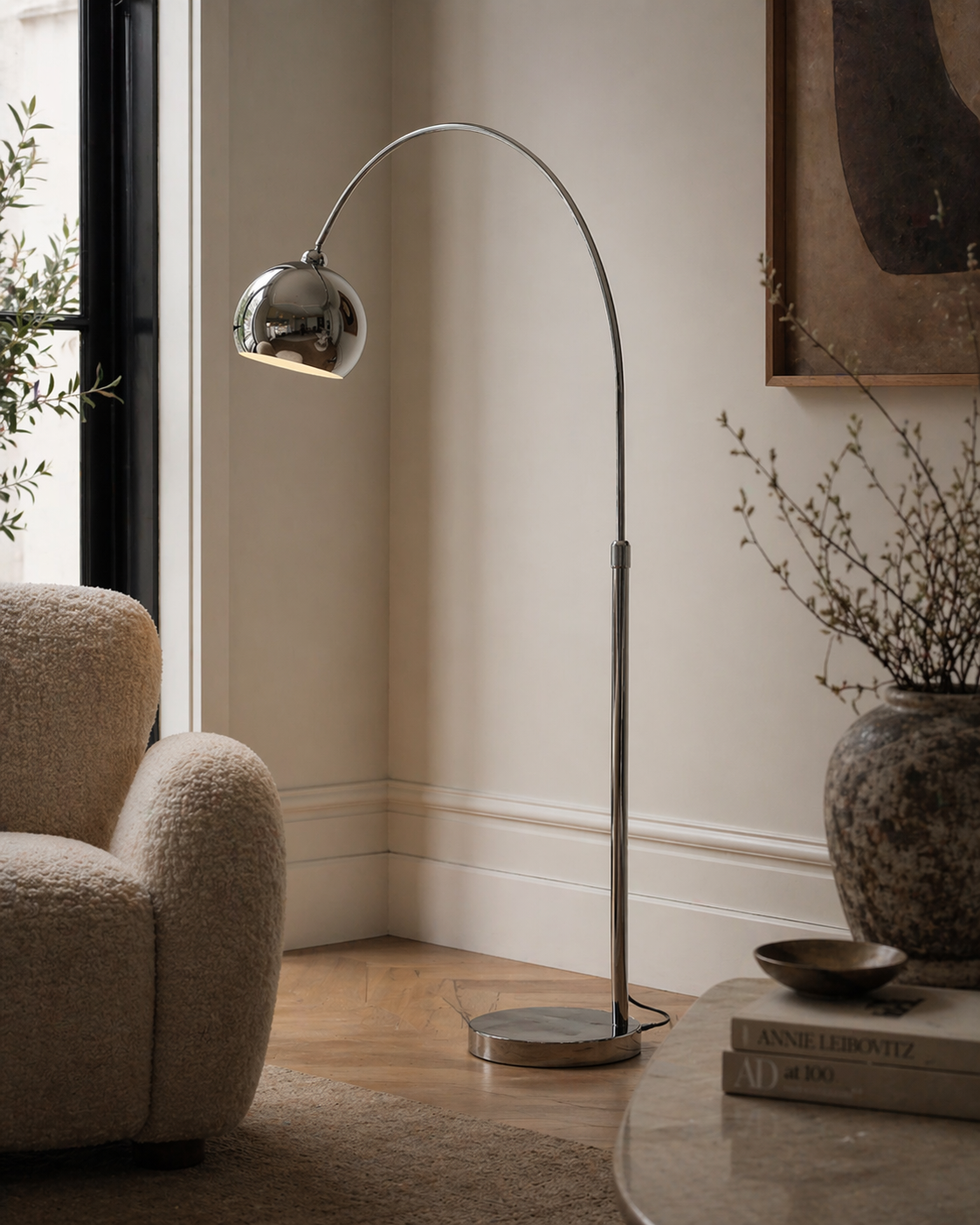 Apollo Chrome Arc Lamp