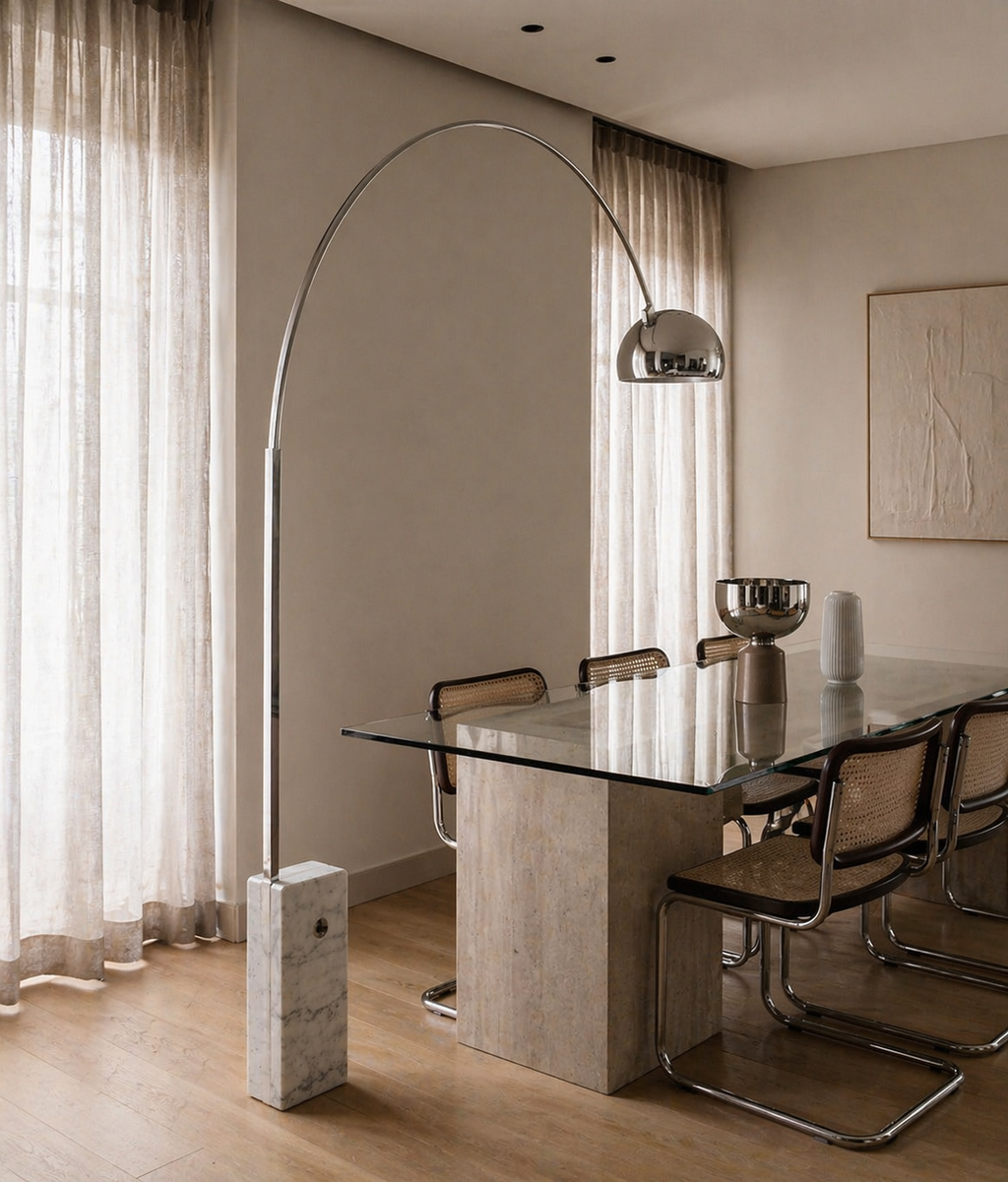 Athena Arch Lamp | Marble Base