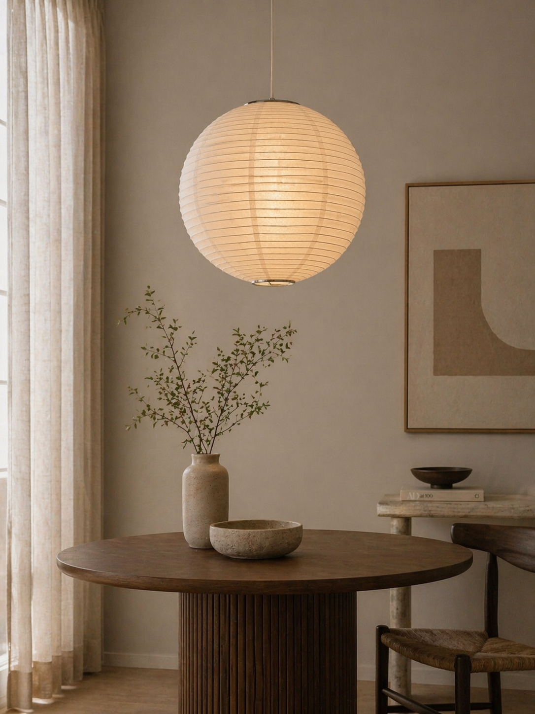 Zen | Round Paper Pendant