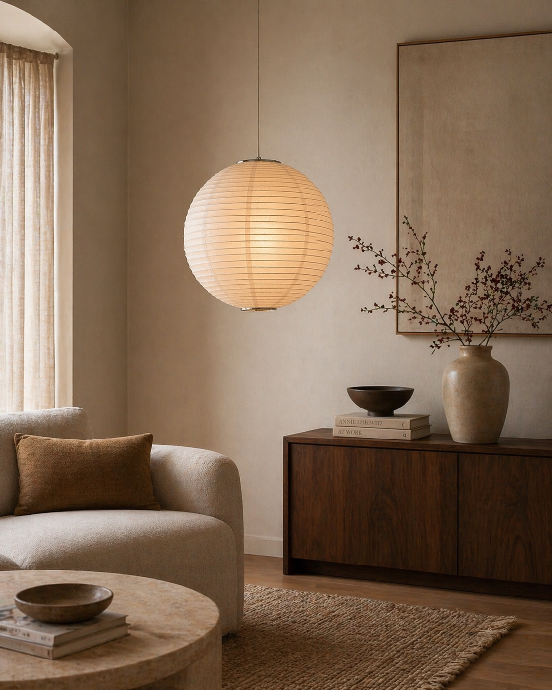 Zen | Round Paper Pendant